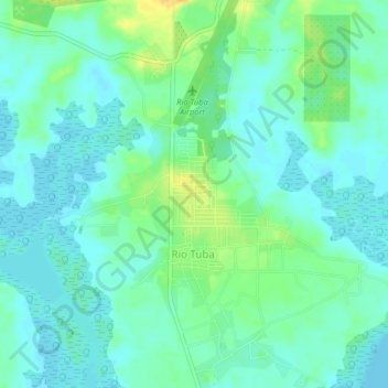 Topografische Karte Rio Tuba, Höhe, Relief