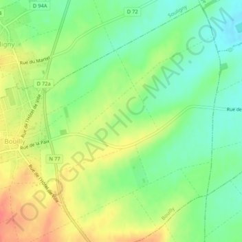 Topografische Karte Le Vallon Fourré, Höhe, Relief