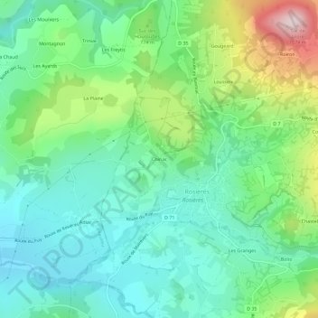 Topografische Karte Chiriac, Höhe, Relief