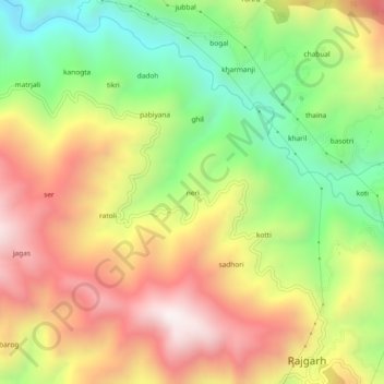 Topografische Karte neri, Höhe, Relief
