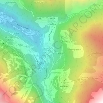 Topografische Karte Le Baptieu, Höhe, Relief