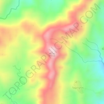 Topografische Karte Mount Malinao, Höhe, Relief