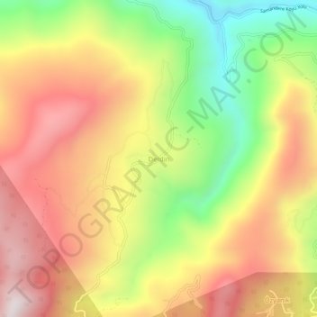 Topografische Karte Derdin, Höhe, Relief