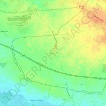 Topografische Karte Puy Sec, Höhe, Relief