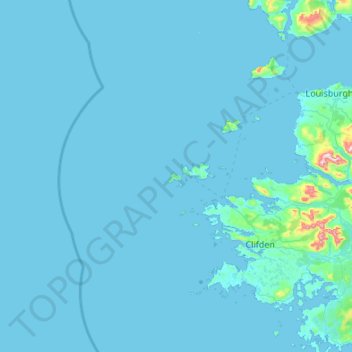Topografische Karte Inishark, Höhe, Relief