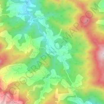 Topografische Karte Ban Op, Höhe, Relief