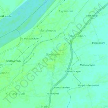 Topografische Karte Sholapuram, Höhe, Relief