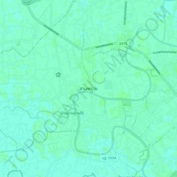 Topografische Karte Sam Phran, Höhe, Relief