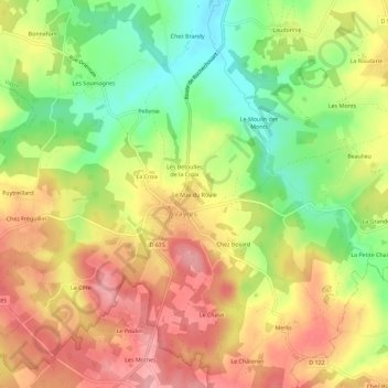 Topografische Karte Le Mas du Roule, Höhe, Relief