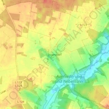 Topografische Karte Issendorf, Höhe, Relief