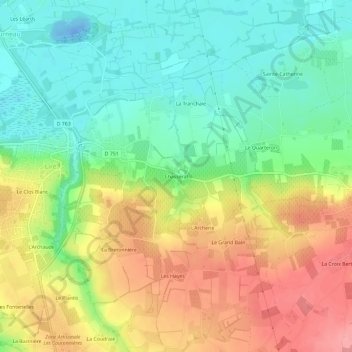 Topografische Karte Chasserat, Höhe, Relief