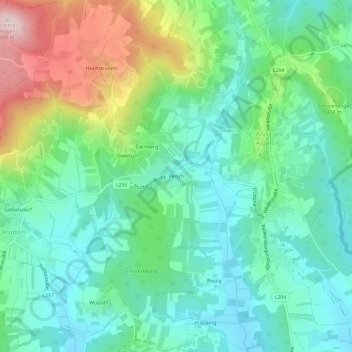 Topografische Karte Plesch, Höhe, Relief