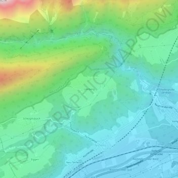 Topografische Karte Umlberg, Höhe, Relief