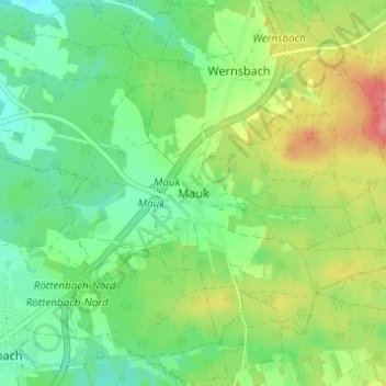 Topografische Karte Mauk, Höhe, Relief