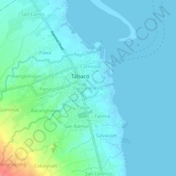 Topografische Karte Divino Rostro, Höhe, Relief