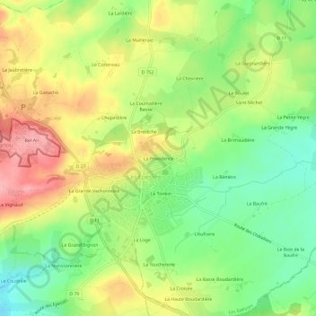 Topografische Karte La Providence, Höhe, Relief