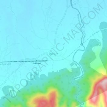 Topografische Karte Shokuvi, Höhe, Relief