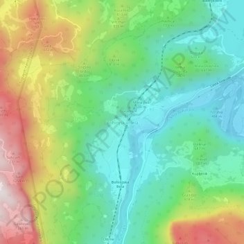 Topografische Karte Bohinjska Bela, Höhe, Relief
