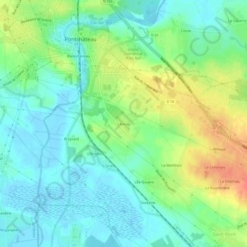 Topografische Karte L'Aunay, Höhe, Relief