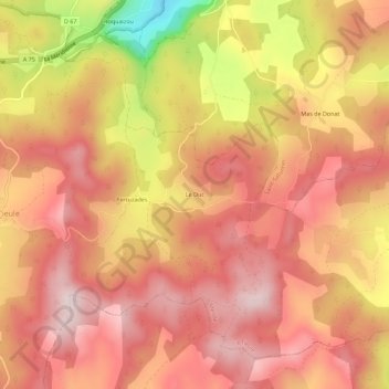 Topografische Karte Le Duc, Höhe, Relief