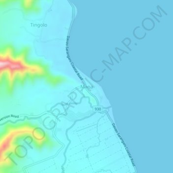 Topografische Karte Mana, Höhe, Relief