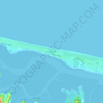 Topografische Karte Port Ohope, Höhe, Relief