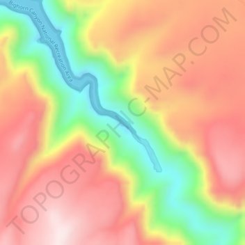 Topografische Karte Black Canyon, Höhe, Relief