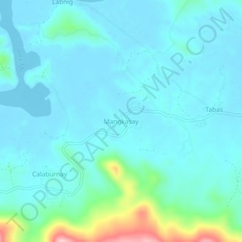 Topografische Karte Mangkasay, Höhe, Relief