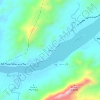 Topografische Karte Canipayan, Höhe, Relief