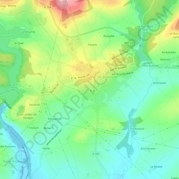 Topografische Karte La Gare, Höhe, Relief
