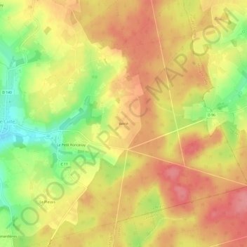 Topografische Karte Bercé, Höhe, Relief