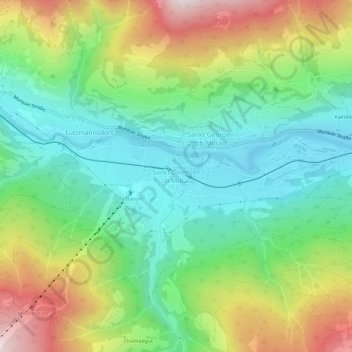Topografische Karte Sankt Lorenzen ob Murau, Höhe, Relief