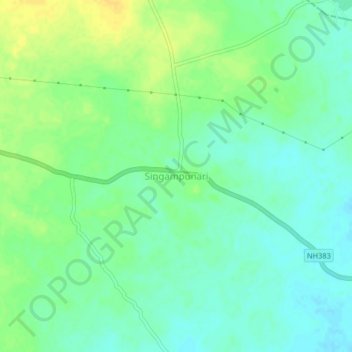 Topografische Karte Singampunari, Höhe, Relief