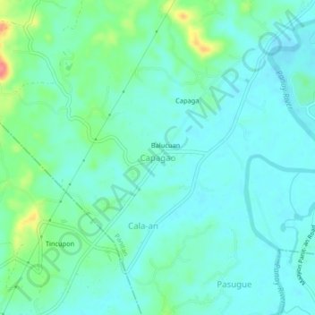 Topografische Karte Capagao, Höhe, Relief