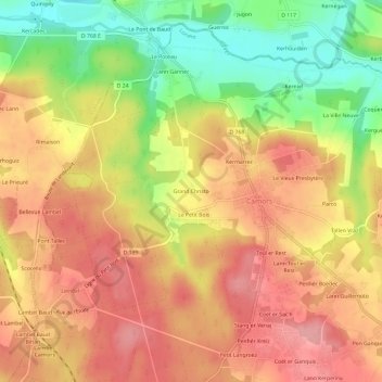 Topografische Karte Grand Christo, Höhe, Relief