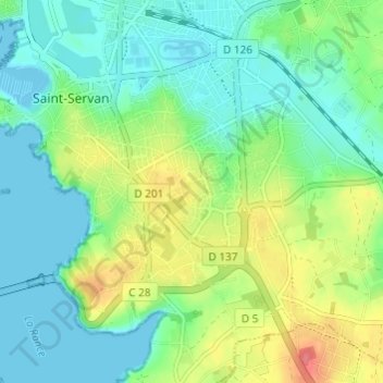 Topografische Karte La Giclais, Höhe, Relief