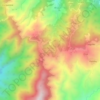 Topografische Karte Ampucao, Höhe, Relief