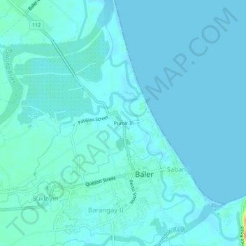 Topografische Karte Purok 3, Höhe, Relief