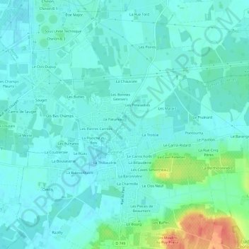 Topografische Karte Le Lac Lacune, Höhe, Relief