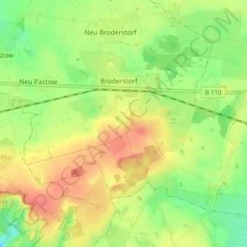 Topografische Karte Ikendorf, Höhe, Relief