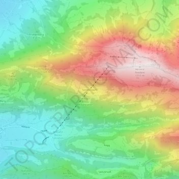 Topografische Karte Sonderdach, Höhe, Relief