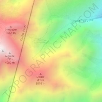 Topografische Karte Atlas Mountains, Höhe, Relief