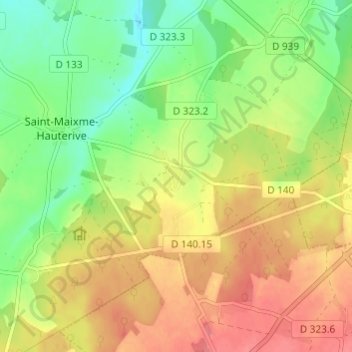 Topografische Karte Chappe, Höhe, Relief