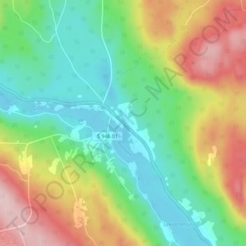 Topografische Karte Lekvattnet, Höhe, Relief