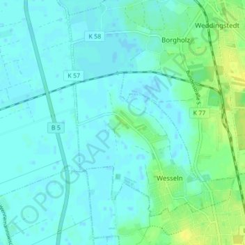 Topografische Karte Wildpfal, Höhe, Relief