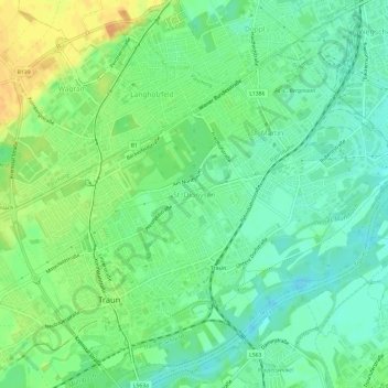 Topografische Karte St. Dionysen, Höhe, Relief