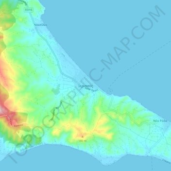 Topografische Karte Ierissos, Höhe, Relief