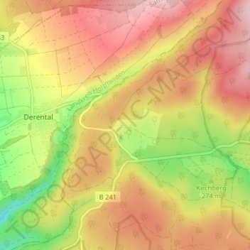 Topografische Karte Winnefeld, Höhe, Relief