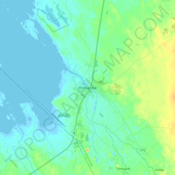 Topografische Karte Himanka, Höhe, Relief