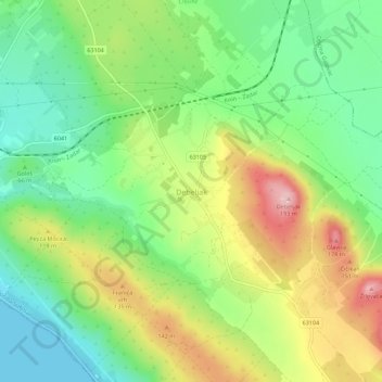 Topografische Karte Debeljak, Höhe, Relief